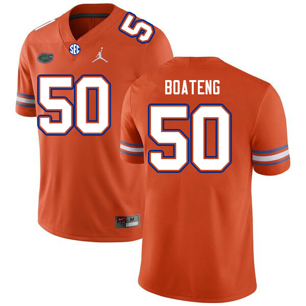 Men #50 Kaleb Boateng Florida Gators College Football Jerseys Sale-Orange